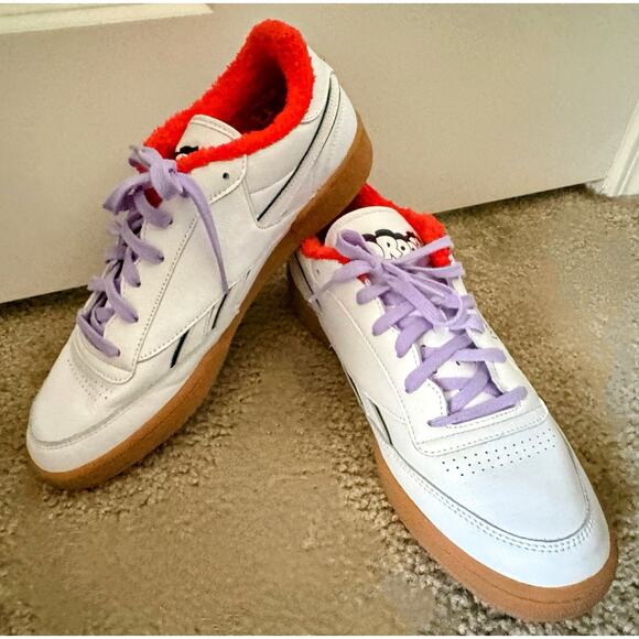 Reebok x Tom & Jerry Club C Revenge Men’s 13 White Purple Gum Collab Sneakers - Picture 1 of 11